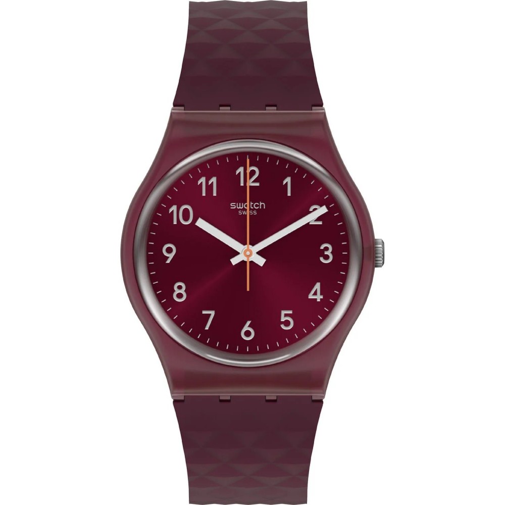 SWATCH REDNEL Unisex Ρολόι Μπορντό Λουράκι Σιλικόνης GR184