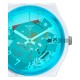 SWATCH RETRO-BIANCO Unisex Ρολόι Λευκό Διάφανο Λουράκι Σιλικόνης GW215