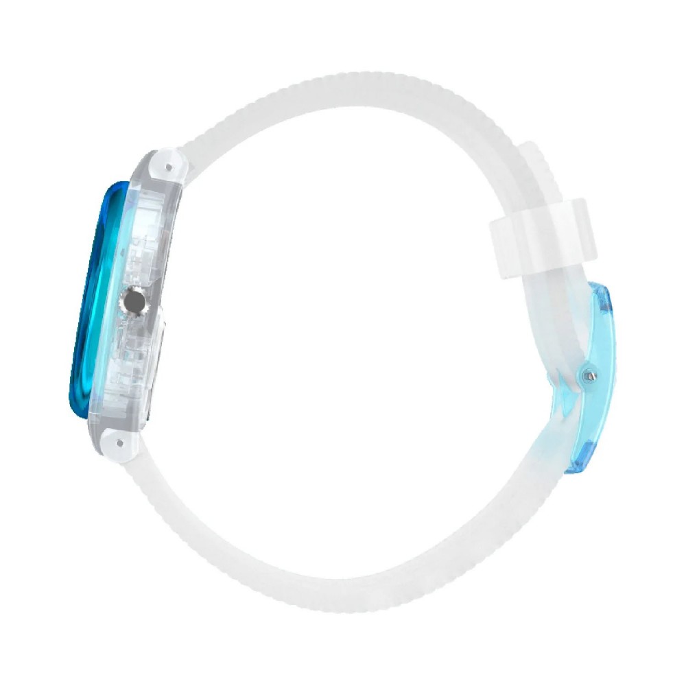 SWATCH RETRO-BIANCO Unisex Ρολόι Λευκό Διάφανο Λουράκι Σιλικόνης GW215