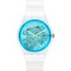 SWATCH RETRO-BIANCO Unisex Ρολόι Λευκό Διάφανο Λουράκι Σιλικόνης GW215