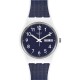 SWATCH NAVY LIGHT Unisex Ρολόι Μπλε Λουράκι Σιλικόνης/Υφασμάτινο GW715
