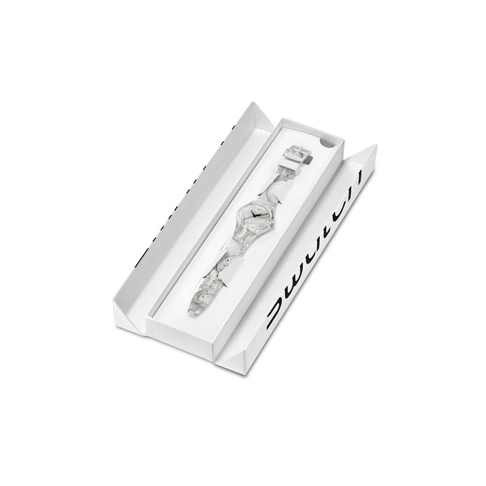 SWATCH x Art Peace Hotel CURVILINEAR Unisex Ρολόι Λευκό Λουράκι σιλικόνης GZ363