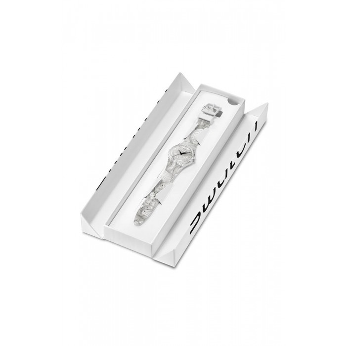 SWATCH x Art Peace Hotel CURVILINEAR Unisex Ρολόι Λευκό Λουράκι σιλικόνης GZ363