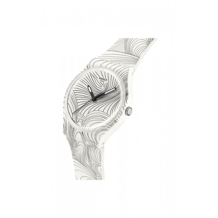 SWATCH x Art Peace Hotel CURVILINEAR Unisex Ρολόι Λευκό Λουράκι σιλικόνης GZ363