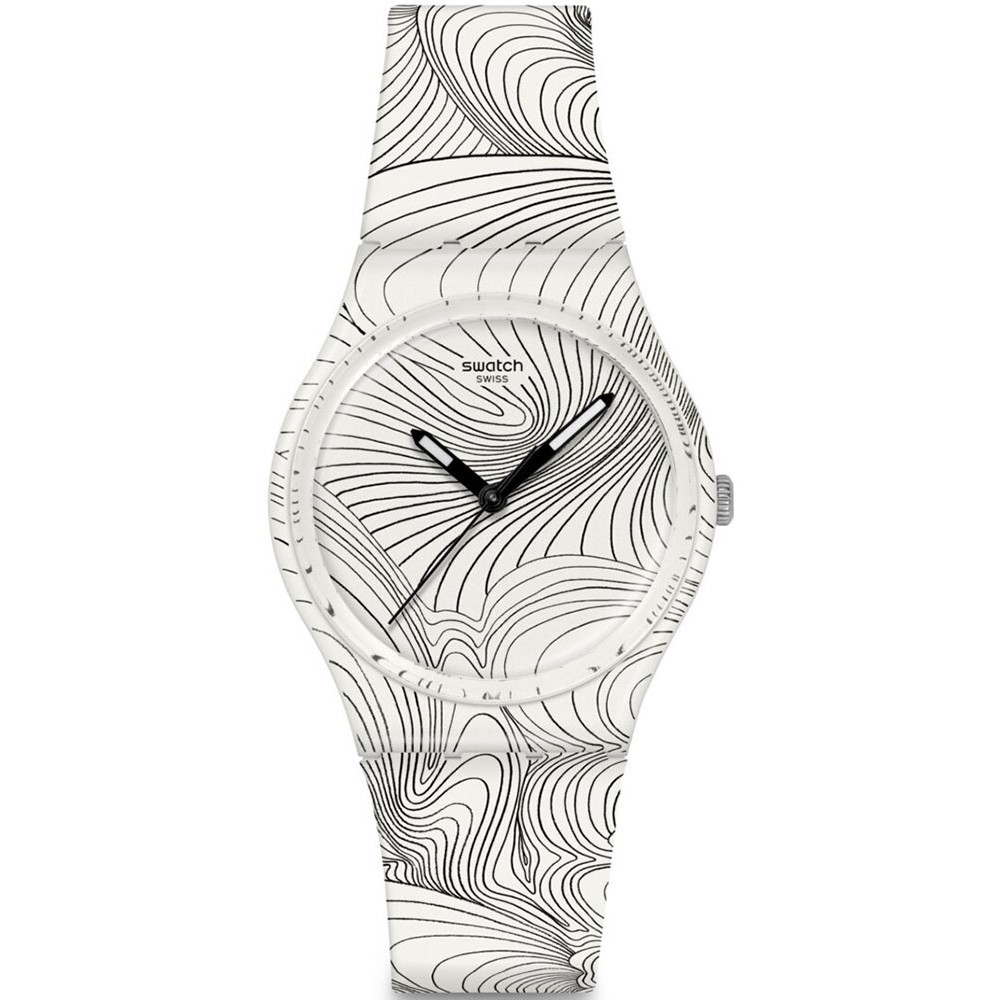SWATCH x Art Peace Hotel CURVILINEAR Unisex Ρολόι Λευκό Λουράκι σιλικόνης GZ363
