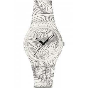 SWATCH x Art Peace Hotel CURVILINEAR Unisex Ρολόι Λευκό Λουράκι σιλικόνης GZ363