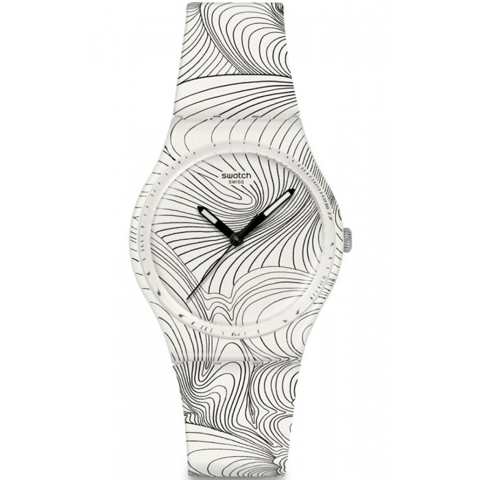 SWATCH x Art Peace Hotel CURVILINEAR Unisex Ρολόι Λευκό Λουράκι σιλικόνης GZ363
