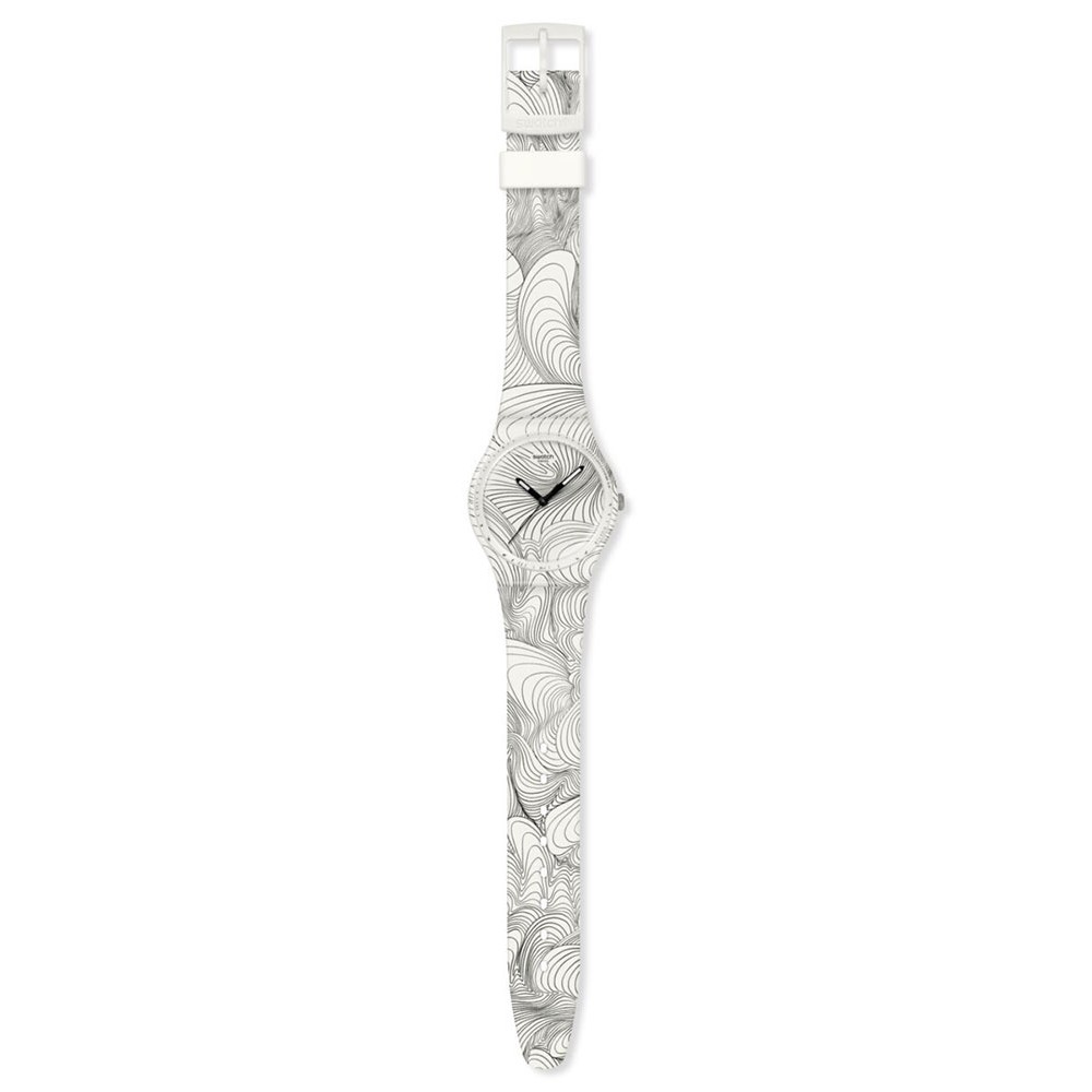 SWATCH x Art Peace Hotel CURVILINEAR Unisex Ρολόι Λευκό Λουράκι σιλικόνης GZ363