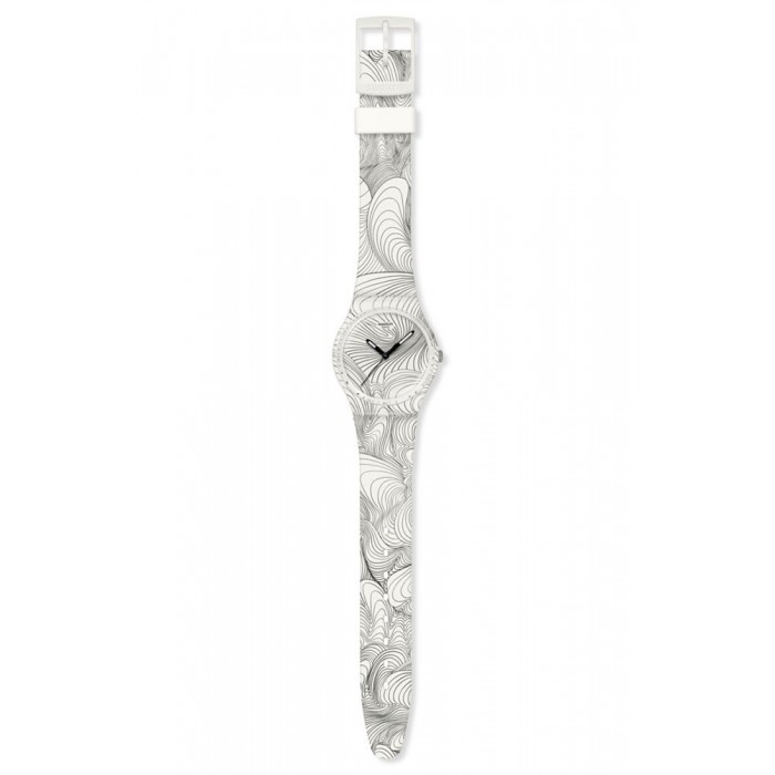 SWATCH x Art Peace Hotel CURVILINEAR Unisex Ρολόι Λευκό Λουράκι σιλικόνης GZ363