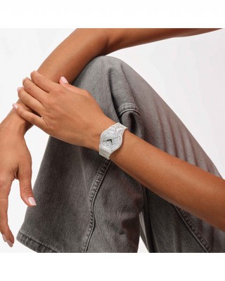 SWATCH x Art Peace Hotel CURVILINEAR Unisex Ρολόι Λευκό Λουράκι σιλικόνης GZ363