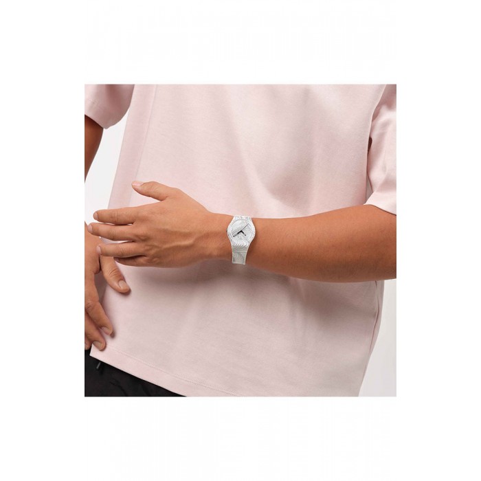 SWATCH x Art Peace Hotel CURVILINEAR Unisex Ρολόι Λευκό Λουράκι σιλικόνης GZ363