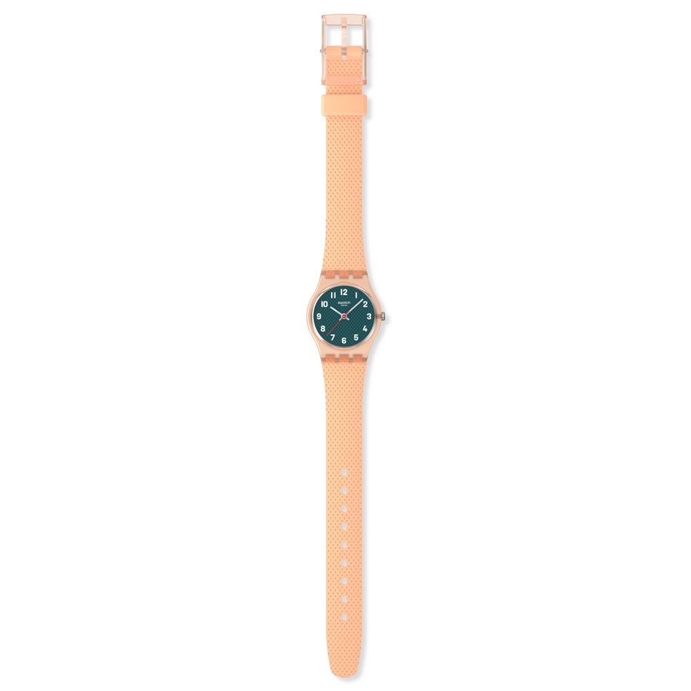 SWATCH PEACHY WEAVE Ρολόι Πορτοκαλί λουράκι Σιλικόνης LO117