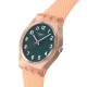 SWATCH PEACHY WEAVE Ρολόι Πορτοκαλί λουράκι Σιλικόνης LO117