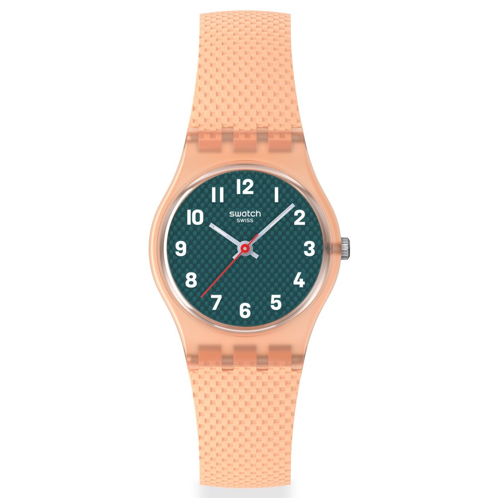 SWATCH PEACHY WEAVE Ρολόι Πορτοκαλί λουράκι Σιλικόνης LO117