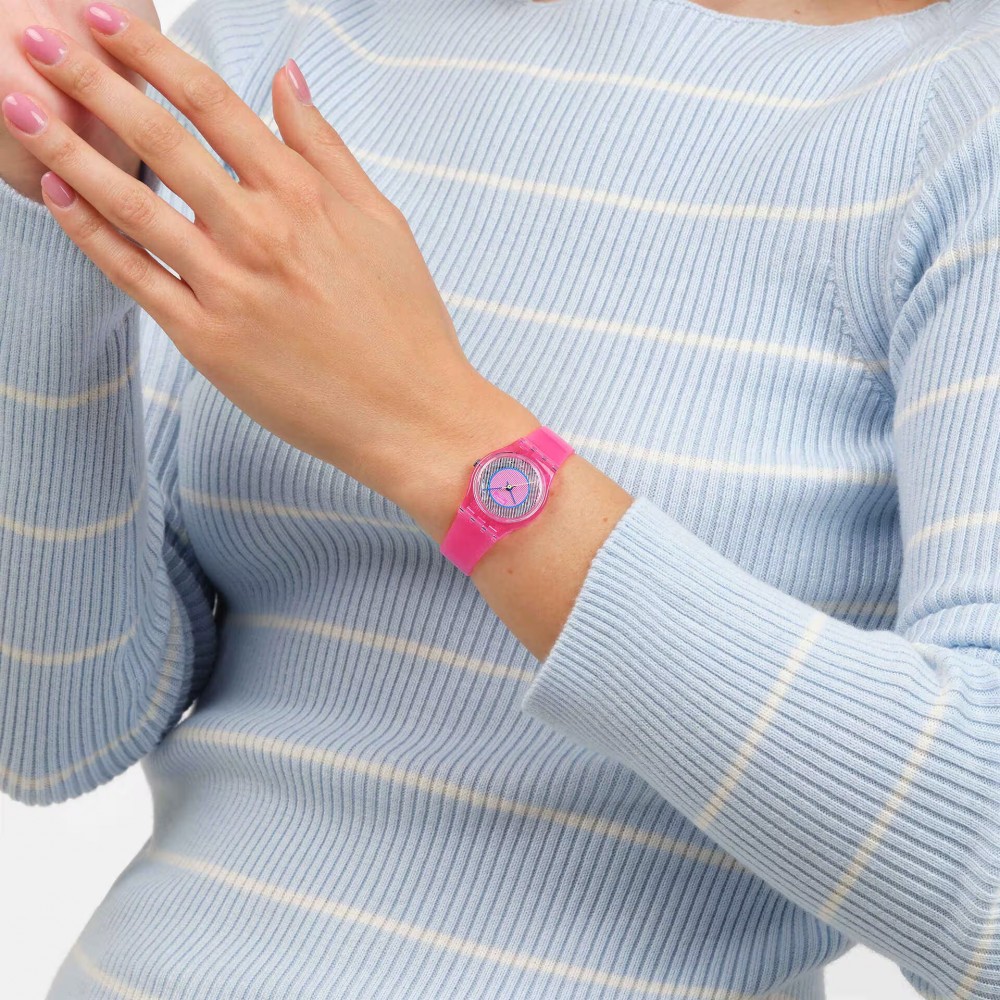 SWATCH PRISMATICALLY PINK Ρολόι Ροζ Σιλικόνης λουράκι LP166