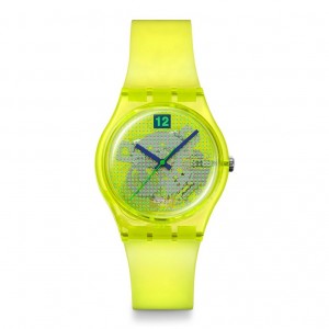 SWATCH LUMINOUSLY LEMON Unisex Ρολόι Κίτρινο Λουράκι Σιλικόνης SO28J103