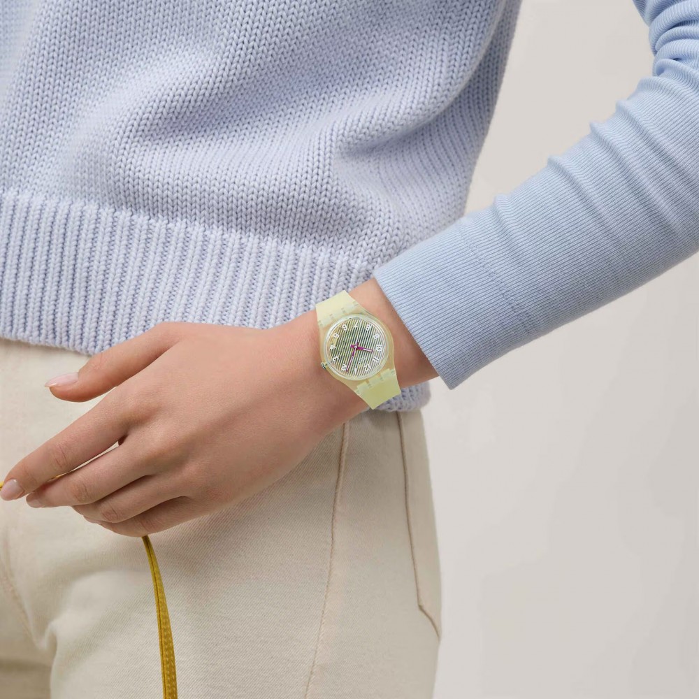 SWATCH WAVELENGTHS OF SAND Unisex Ρολόι Κίτρινο Λουράκι Σιλικόνης SO28J102
