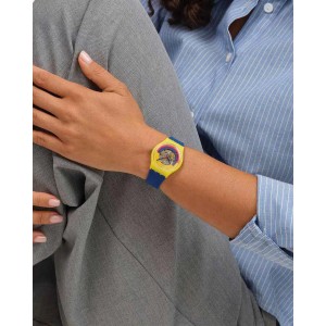 SWATCH TIMING IS EVERYTHING Unisex Watch Blue Silicone Strap SO28J103 SWATCH TIMING IS EVERYTHING Unisex Watch Blue Silicone Strap SO28J103