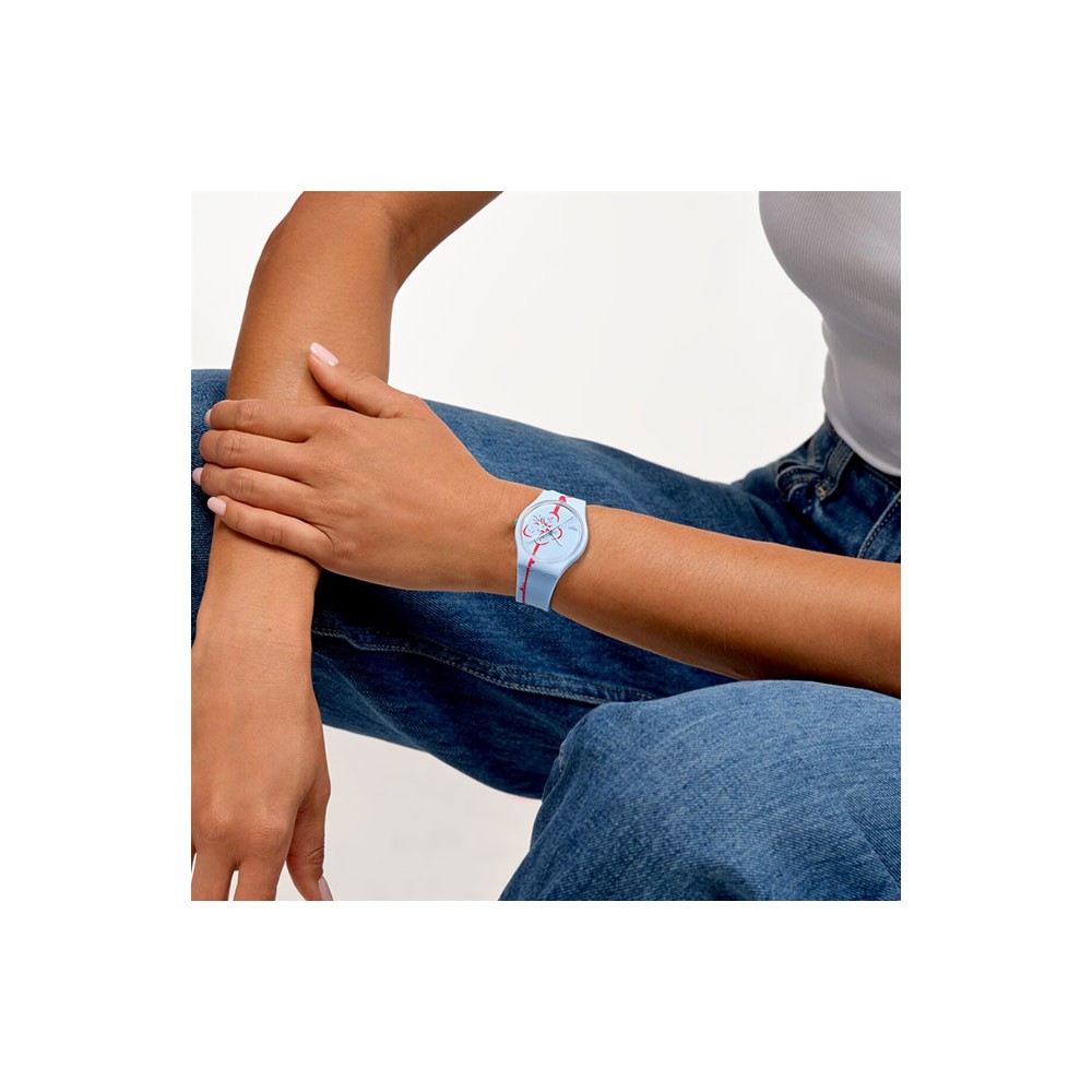 SWATCH x Art Peace Hotel FLOWERING PLUM Unisex Ρολόι Γαλάζιο Λουράκι σιλικόνης SO28Z136 SWATCH x Art Peace Hotel FLOWERING PLUM Unisex Ρολόι Γαλάζιο Λουράκι σιλικόνης SO28Z136