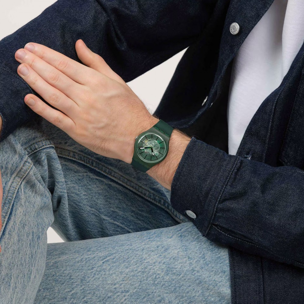 SWATCH REVEALED IN THE FOREST Ρολόι Πράσινο Λουρί Σιλικόνης SO29G111
