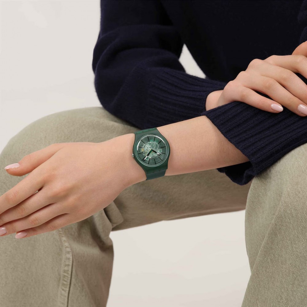 SWATCH REVEALED IN THE FOREST Ρολόι Πράσινο Λουρί Σιλικόνης SO29G111