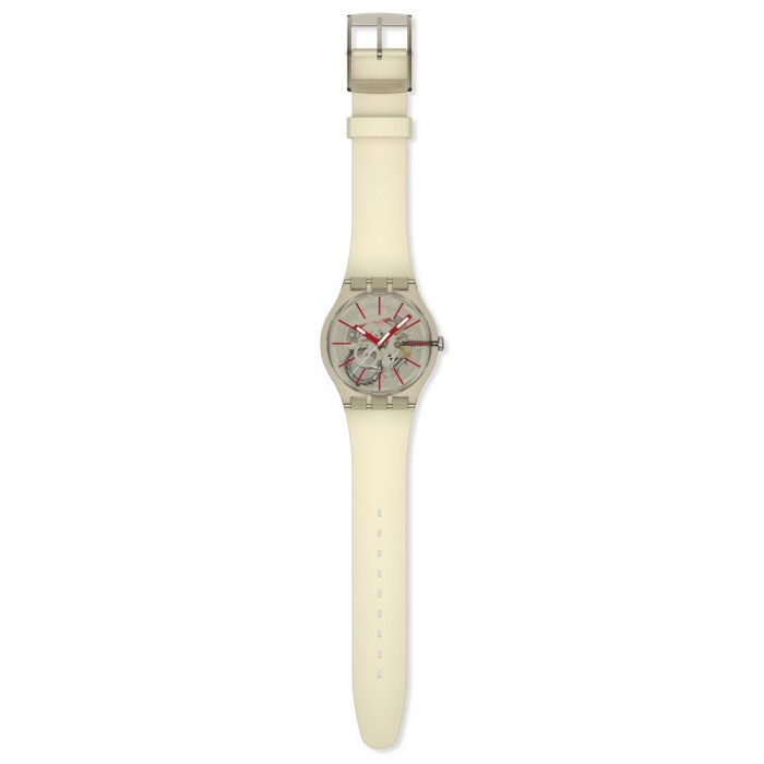 SWATCH REVEALED IN THE DEPTHS Unisex Ρολόι Μπεζ Λουρί Σιλικόνης SO29K119
