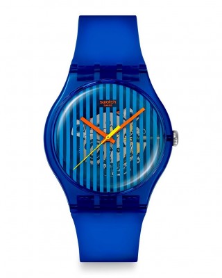 SWATCH BRILLIANTLY BLUE Unisex Ρολόι Μπλε Λουράκι σιλικόνης SO29S102