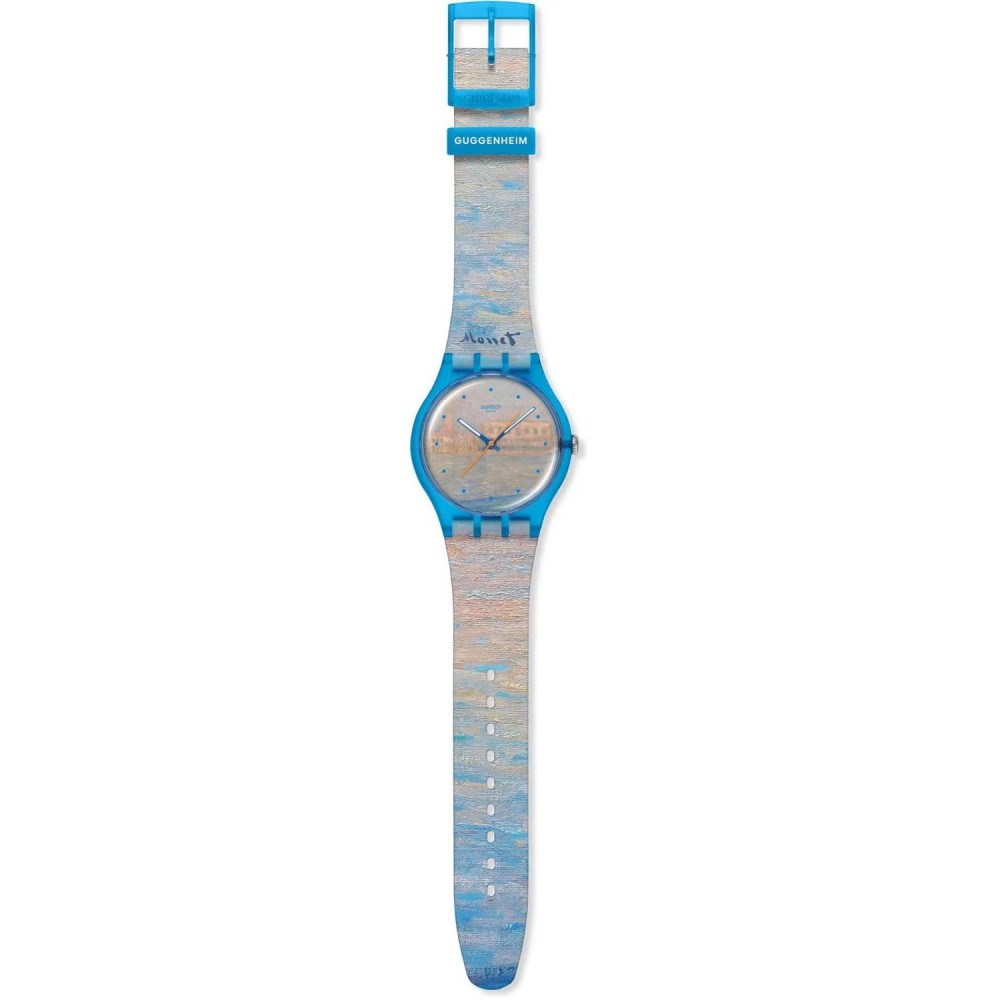 SWATCH x Guggenheim MONET'S PALAZZO DUCALE Ρολόι Πολύχρωμο Λουρί Σιλικόνης SO29Z150