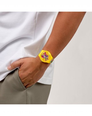 SWATCH x Art Peace Hotel BLOW AWAY Ρολόι Πολύχρωμο Λουρί Σιλικόνης SUOZ373