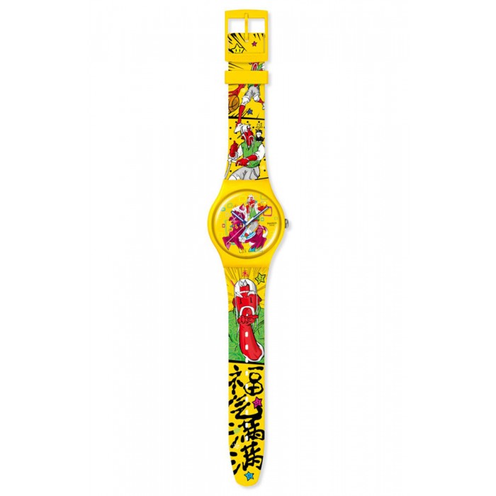 SWATCH x Art Peace Hotel BLOW AWAY Ρολόι Πολύχρωμο Λουρί Σιλικόνης SUOZ373 SWATCH x Art Peace Hotel BLOW AWAY Ρολόι Πολύχρωμο Λουρί Σιλικόνης SUOZ373