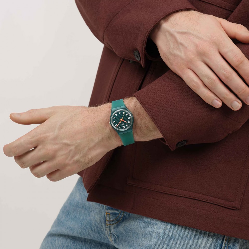 SWATCH WAVELENGTHS OF MOSS Unisex Ρολόι Πράσινο Λουράκι Σιλικόνης SO28L100