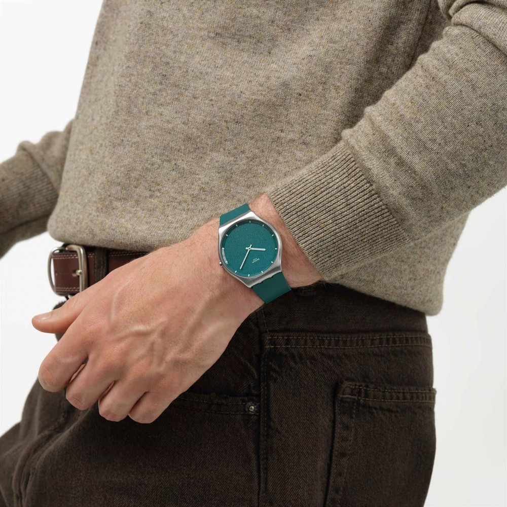 SWATCH PONDERING PATTERNS Ρολόι Πράσινο Λουράκι Σιλικόνης SS07S155