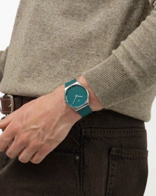SWATCH PONDERING PATTERNS Ρολόι Πράσινο Λουράκι Σιλικόνης SS07S155