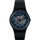 SWATCH BLUEBOOST Unisex Ρολόι Μαύρο Λουρί Σιλικόνης SUOB165