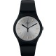 SWATCH BACKTOBLACK Unisex Ρολόι Μαύρο Λουρί Σιλικόνης SUOB173