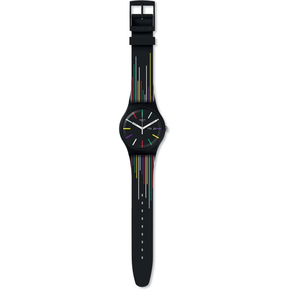 SWATCH NUIT D'ETE Unisex Ρολόι Μαύρο Λουρί Σιλικόνης SUOB729