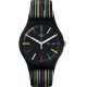SWATCH NUIT D'ETE Unisex Ρολόι Μαύρο Λουρί Σιλικόνης SUOB729