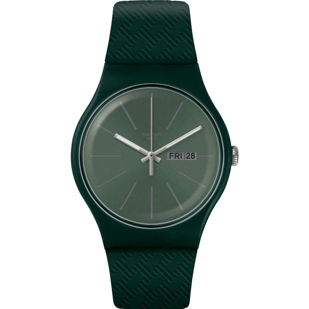 SWATCH KHAKITEX Unisex Ρολόι Πράσινο Λουρί Σιλικόνης SUOG710