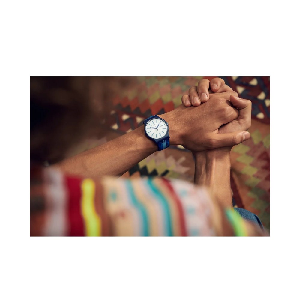 SWATCH FIAMMABLU Unisex Ρολόι Μπλε Λουρί Σιλικόνης SUON712