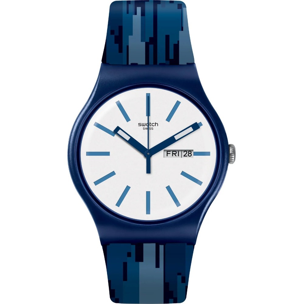 SWATCH FIAMMABLU Unisex Ρολόι Μπλε Λουρί Σιλικόνης SUON712