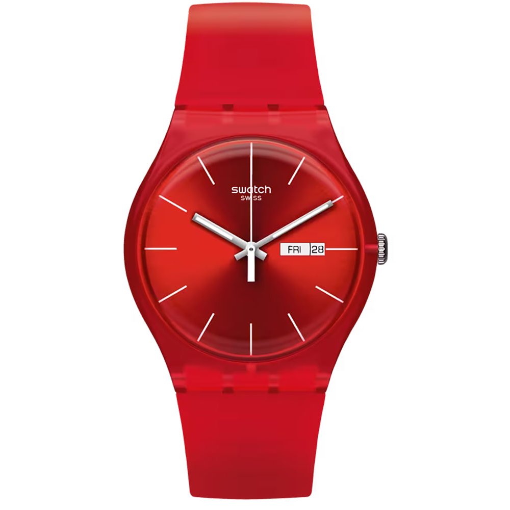 SWATCH RED REBEL Unisex Ρολόι Κόκκινο Λουρί Σιλικόνης SUOR701