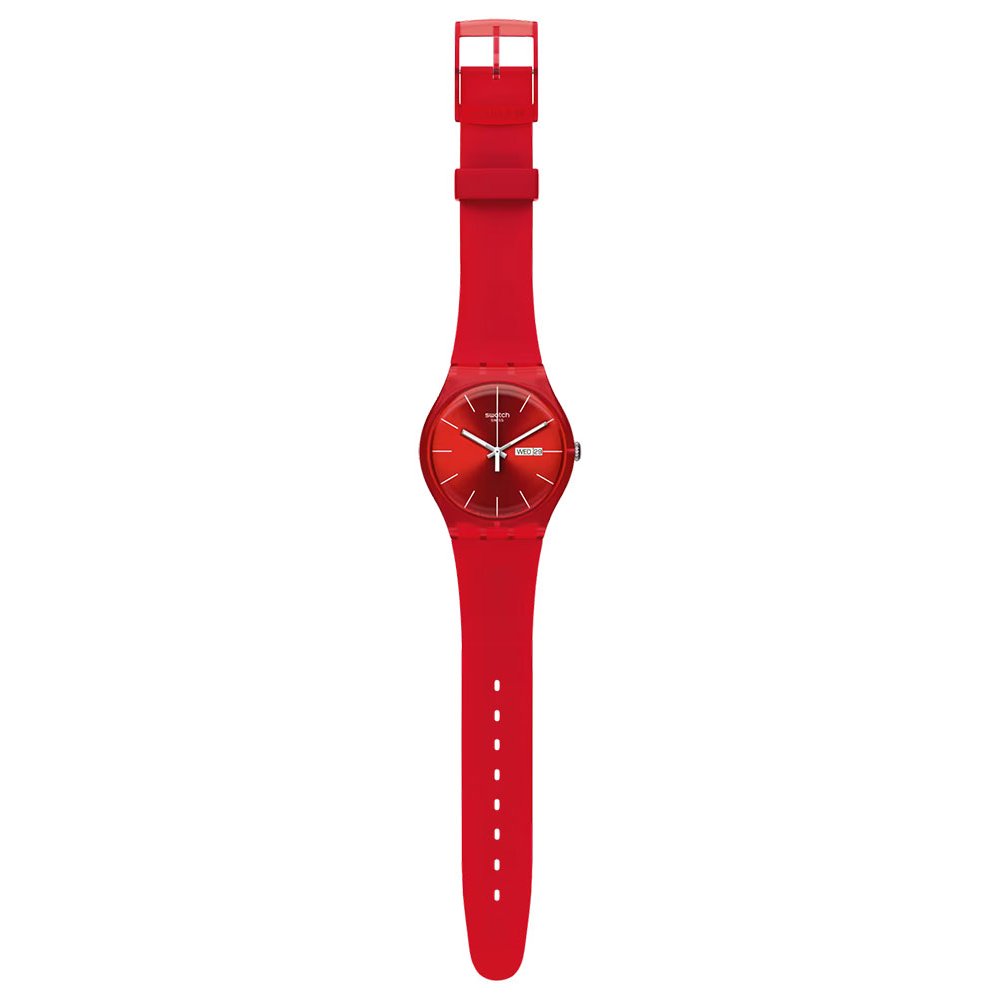 SWATCH RED REBEL Unisex Ρολόι Κόκκινο Λουρί Σιλικόνης SUOR701