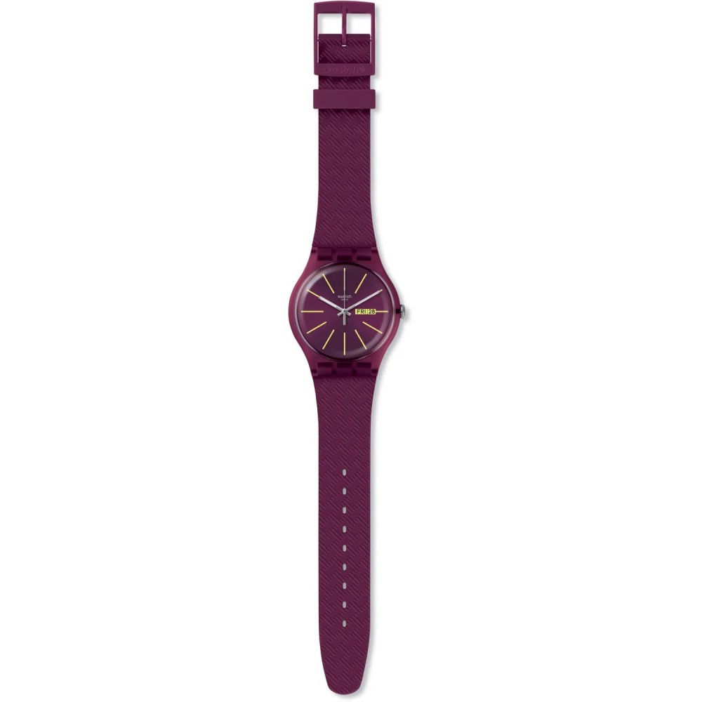SWATCH WINERY Unisex Ρολόι Μπορντ΄ό Λουρί Σιλικόνης SUOR709