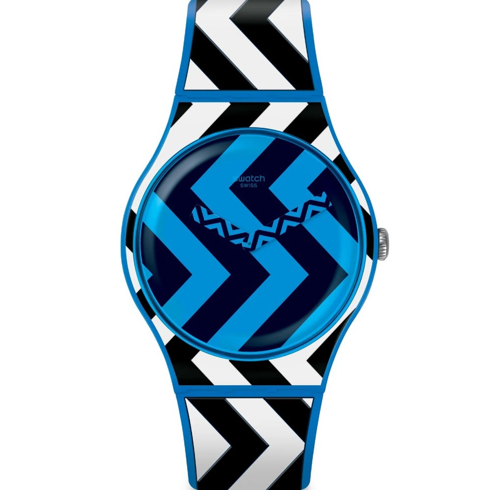 SWATCH BLUZAG Unisex Ρολόι Πολύχρωμο Λουρί Σιλικόνης SUOS111