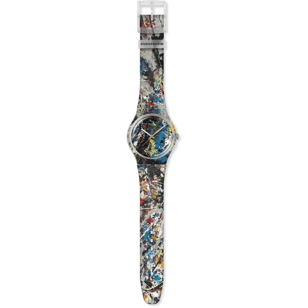 SWATCH x Guggenheim POLLOCK'S ALCHEMYS Ρολόι Πολύχρωμο Λουρί Σιλικόνης SUOZ366