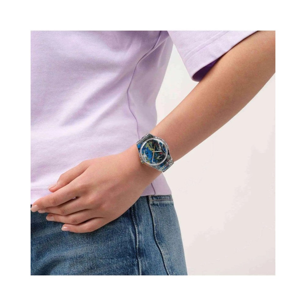 SWATCH x Guggenheim POLLOCK'S ALCHEMYS Ρολόι Πολύχρωμο Λουρί Σιλικόνης SUOZ366
