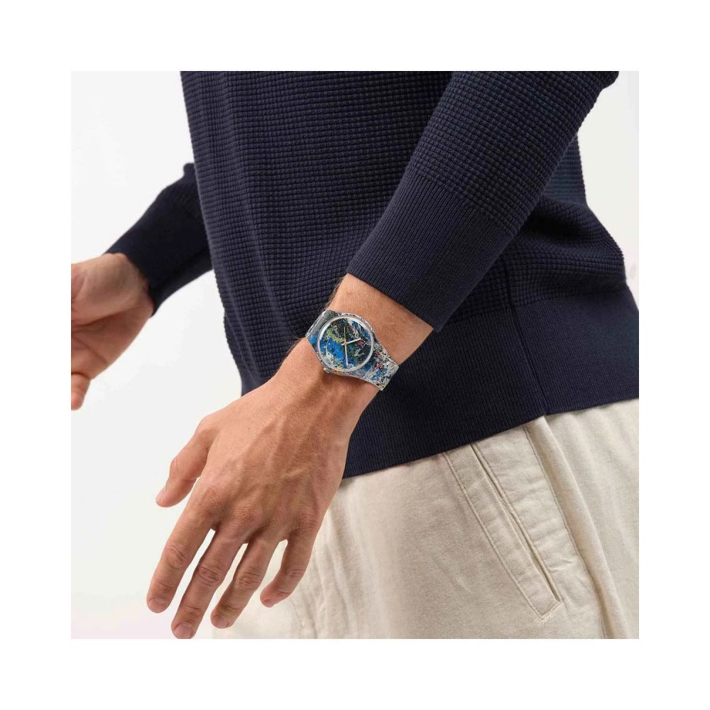 SWATCH x Guggenheim POLLOCK'S ALCHEMYS Ρολόι Πολύχρωμο Λουρί Σιλικόνης SUOZ366