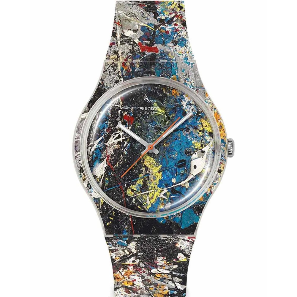 SWATCH x Guggenheim POLLOCK'S ALCHEMYS Ρολόι Πολύχρωμο Λουρί Σιλικόνης SUOZ366