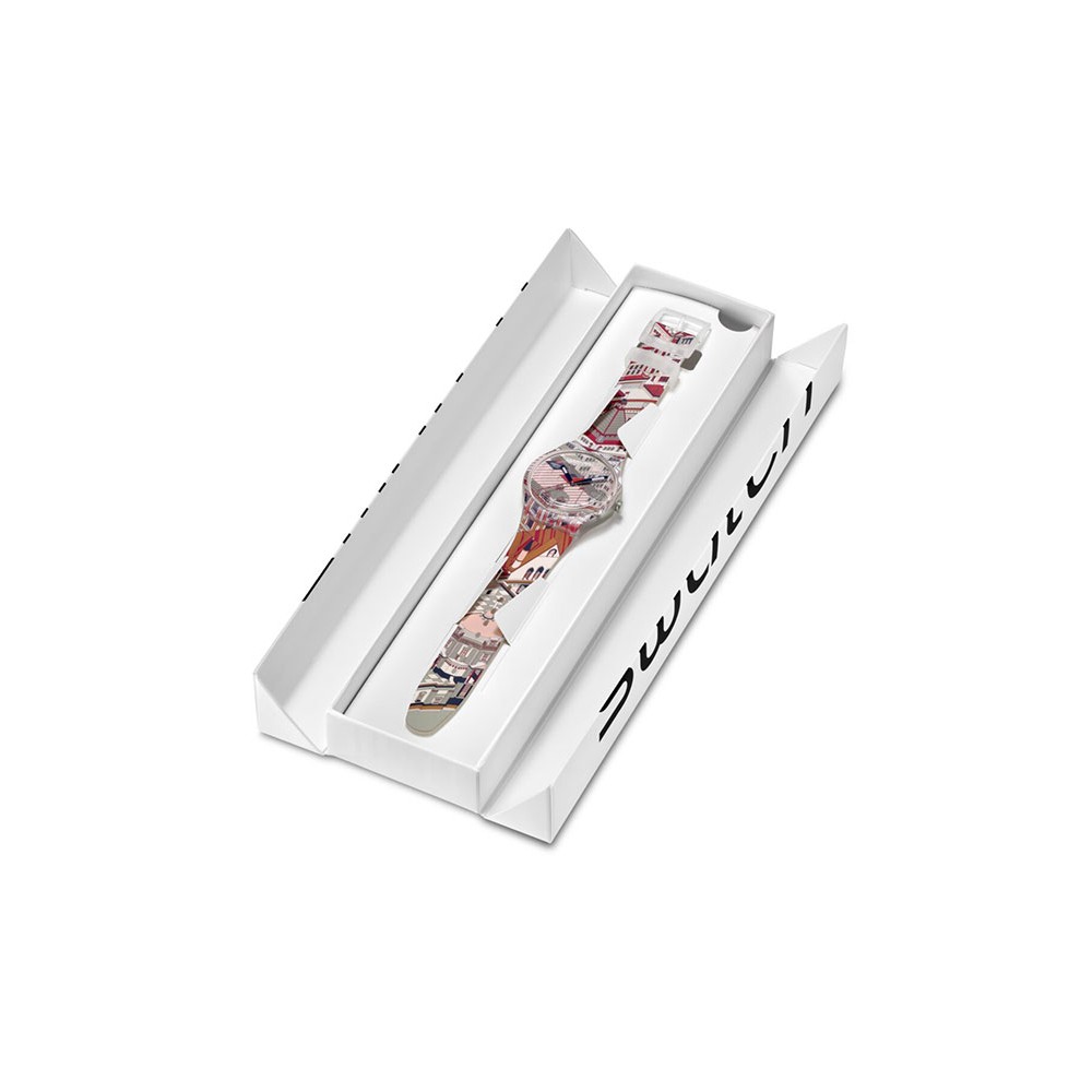 SWATCH x Art Peace Hotel BUND-ASTIC Ρολόι Πολύχρωμο Λουρί Σιλικόνης SUOZ371