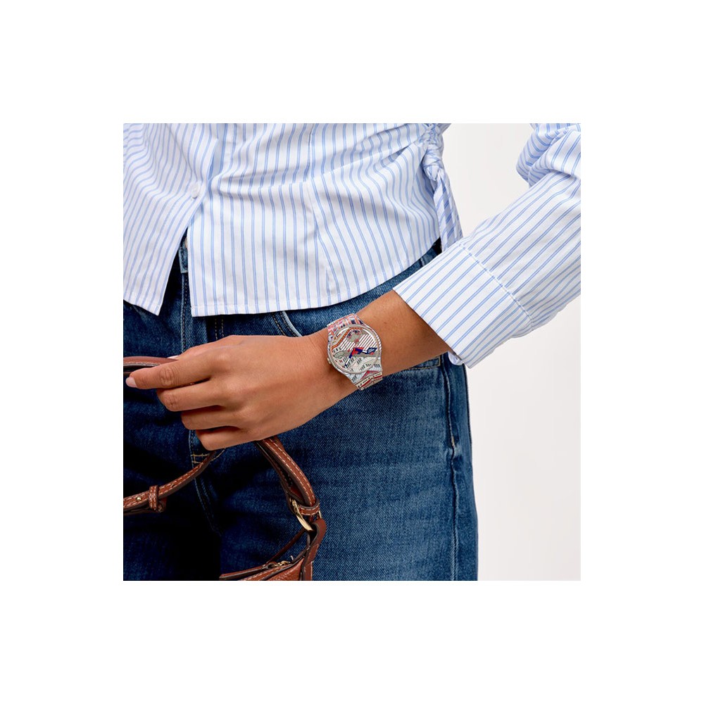 SWATCH x Art Peace Hotel BUND-ASTIC Ρολόι Πολύχρωμο Λουρί Σιλικόνης SUOZ371